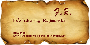 Fáskerty Rajmunda névjegykártya
